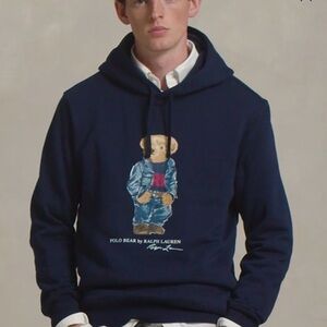 Ralph Lauren Dark Blue Hoodie with Polo Bear